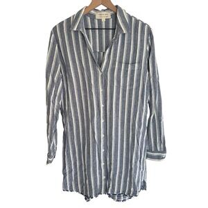 Anthropologie Cloth & Stone Linen Blend Shirt Dress Casual Women's Size Large